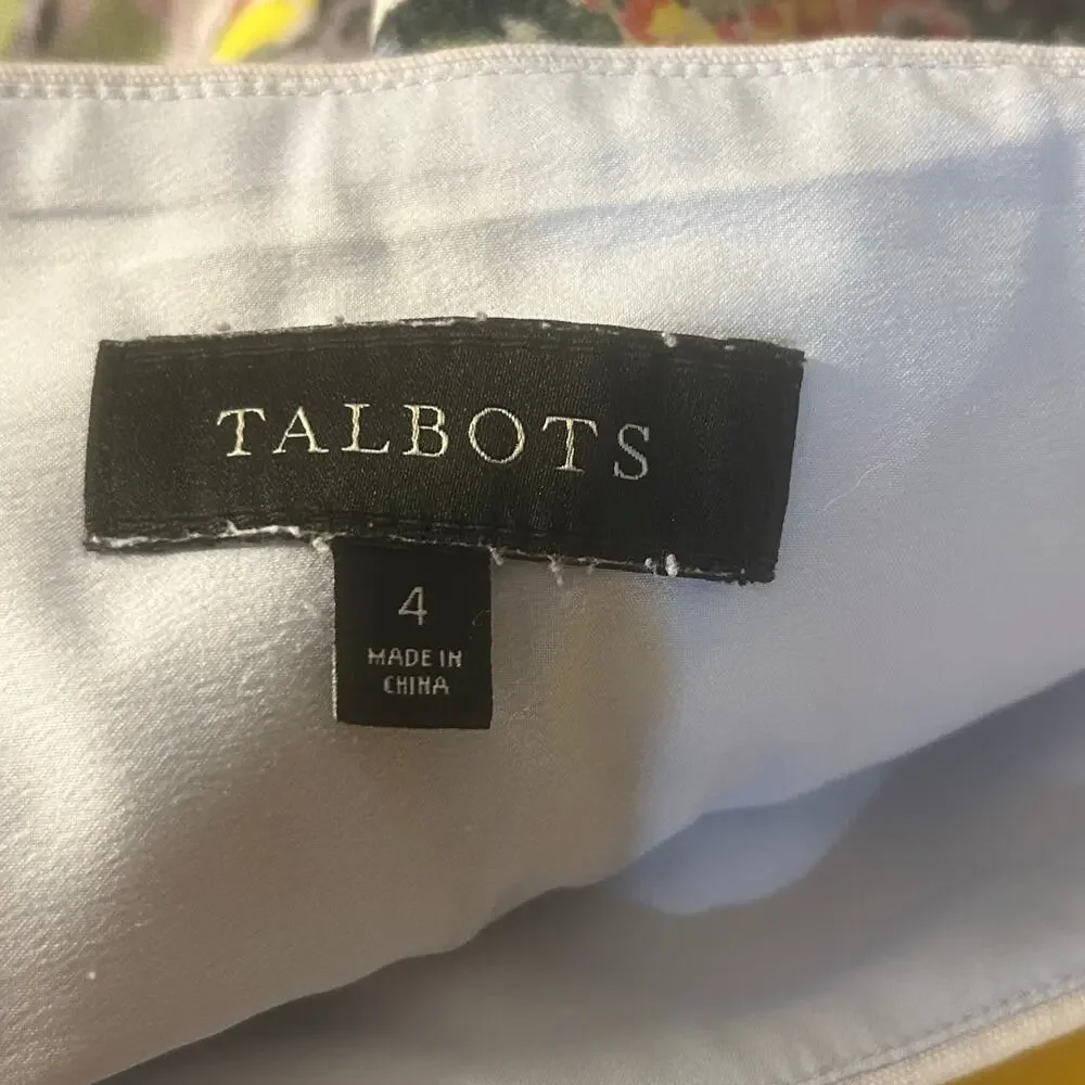 Talbots floral garden lined skirt size 4 officewear business casual vacation